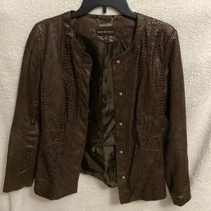 Snakeskin leather-look jacket. Lightweight and fully lined.